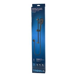 TASSILI SUPRA 3-Spray Slide Bar Hand Shower Black