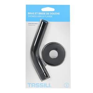 TASSILI Shower Arm and Flange Black