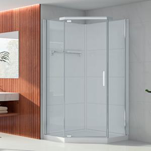 Douche Baikal verre clair finition chrome 38 po TASSILI