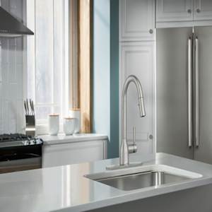 Robinet de cuisine à douchette rétractable 1 poignée Adler Moen acier inoxydable