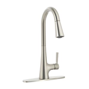 Robinet de cuisine à douchette rétractable 1 poignée Mikah Moen acier inoxydable