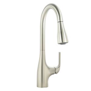 Robinet de cuisine à douchette rétractable 1 poignée Leesi Moen acier inoxydable