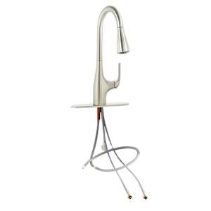 Robinet de cuisine à douchette rétractable 1 poignée Leesi Moen acier inoxydable
