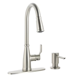 Robinet de cuisine à douchette rétractable 1 poignée Nolia Moen acier inoxydable