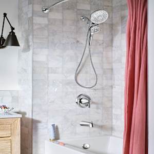 Robinet de baignoire-douche avec douchette 1 poignée Mikah Moen chrome