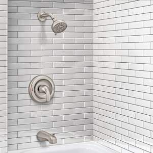 Robinet de baignoire-douche 1 poignée Adler Moen nickel brossé