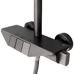 Robinet de douche thermostatique multifonction avec douchette Gregorio noir TASSILI SUPRA