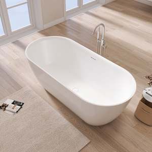 TASSILI SUPRA Ungava Freestanding Bathtub Central Drain 66 in. x 29 1/2 in.