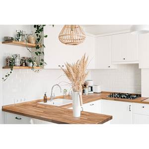 Comptoir en acacia naturel jointé 25 1/2 po x 72 po