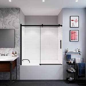Urban Subway Bathtub Wall  58 in. White