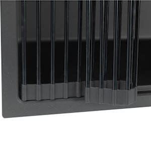 Évier de cuisine simple Volcan noir 22 13/16 po x 19 11/16 po TASSILI