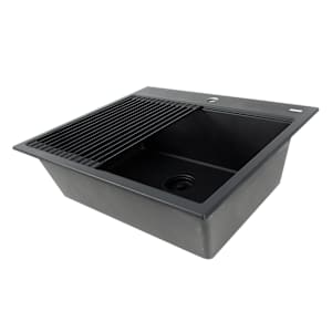 Évier de cuisine simple Volcan noir 22 13/16 po x 19 11/16 po TASSILI