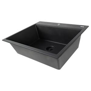 Évier de cuisine simple Volcan noir 22 13/16 po x 19 11/16 po TASSILI