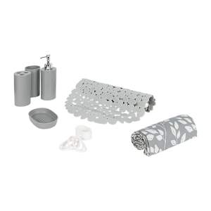 TASSILI Set of 7 Bathroom Accessory Grey