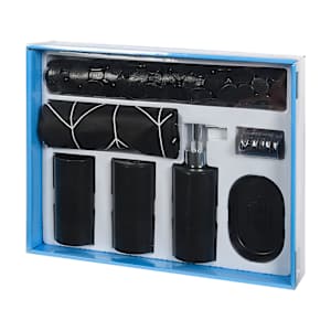TASSILI 7-Piece Bathroom Accessory Set Black
