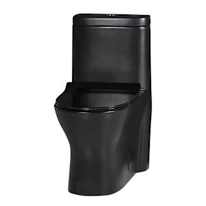 Toilette monobloc à double chasse noire Restigouche 4 L/6 L
