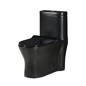 Toilette monobloc à double chasse noire Restigouche 4 L/6 L