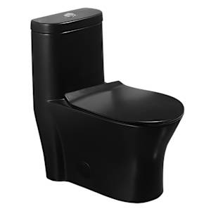 Toilette monobloc à double chasse noire Restigouche 4 L/6 L