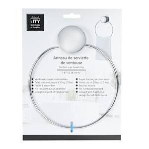 Anneau porte-serviette à ventouse chrome