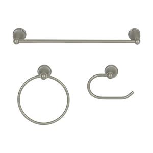3-Piece Satin Nickel Bathroom Accessories Set
