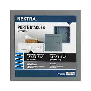 NEKTRA Galvanised Steel Access Door 12 1/4 in. x 12 1/4 in. Grey