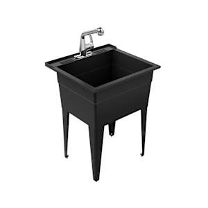 Cuve de lavage noire avec robinet