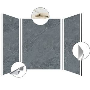 Contour de douche AquaMura Basalte 78 po x 36 po