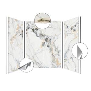 AquaMura Champagne Shower Wall 78 in x 36 in