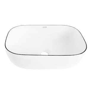 TASSILI SUPRA Alba Rectangular Porcelain Wash Basin White 18 in. x 12 5/8 in.