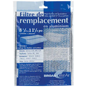 Filtre en aluminium pour hotte de cuisine 11 1/4 po x 8 1/2 po