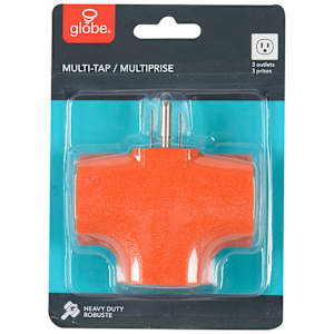 Multiprise murale orange à 3 prises