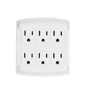 6-Outlet Wall Adapter White