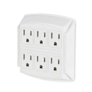 6-Outlet Wall Adapter White