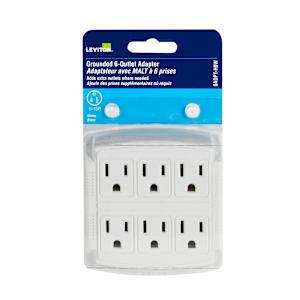 6-Outlet Wall Adapter White