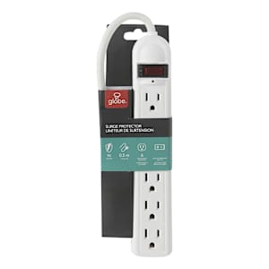 6-Outlet Power Bar White 18 in.