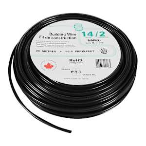 Fil électrique d'extérieur NMWU 14/2 noir 30 m
