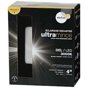 VERTUO LED Recessed Light Ultrathin 4 in. x 1/2 in. Black