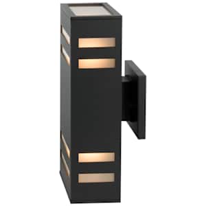 May 2-Light Outdoor Wall Mount Black
