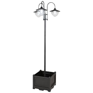 VERTUO 3-Head Solar Lampost Black