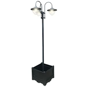 VERTUO 3-Head Solar Lampost Black