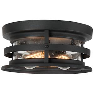 Duffy 2-Light Outdoor Ceiling Mount Black
