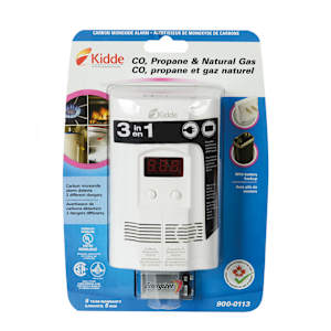 Avertisseur de gaz 3 en 1 branché avec pile de secours 9 V