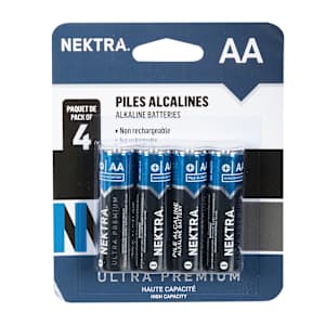 Piles Alcalines Ultra Premium AA Pqt/4 NEKTRA