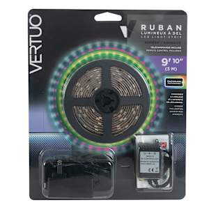 VERTUO Multicoloured LED Light Strip 9 ft.