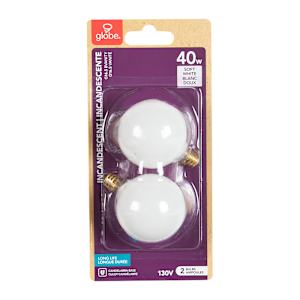 G16.5 Incandescent Light Bulbs 40 W Pkg/2