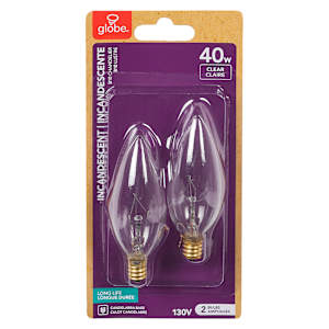 Incandescent Candle Bulbs 40 W Pkg/2
