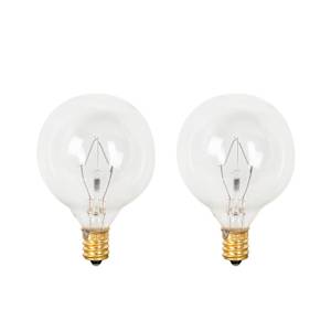 G16 Incandescent Light Bulbs 60 W Pkg/2