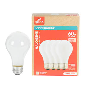 A19 Halogen Light Bulbs 43 W Pkg/4 Soft White