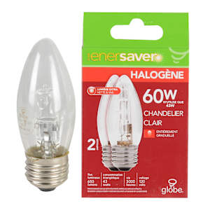 Halogen Candle Bulbs 43 W Pkg/2