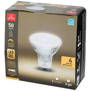 Ampoules-réflecteurs DEL GU10  5,5 W Pqt/4